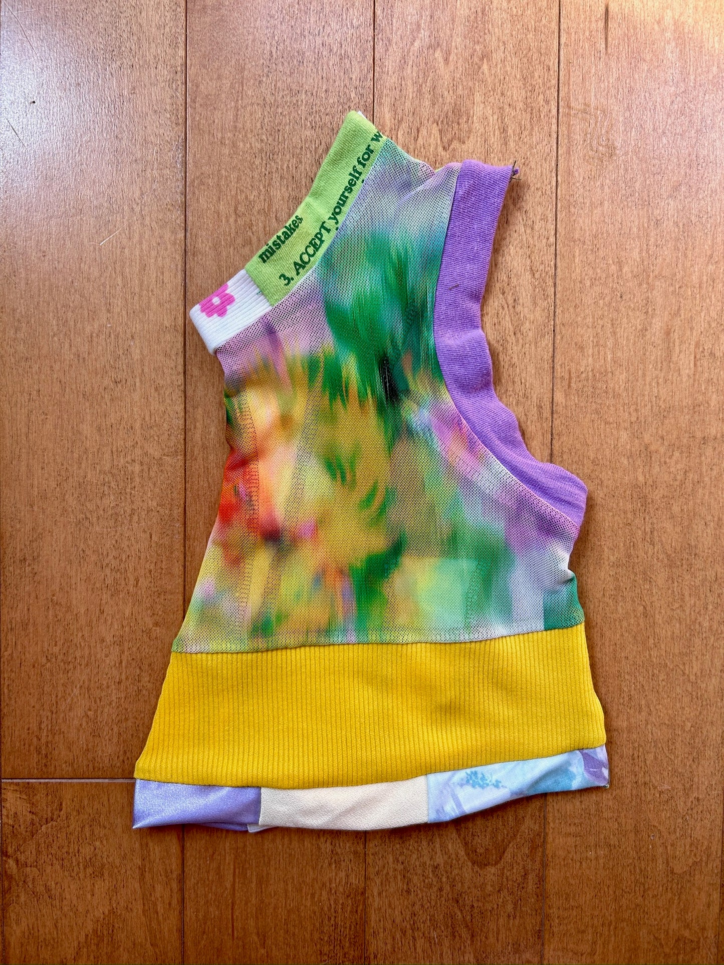 Green Yellow and Purple cat shirt