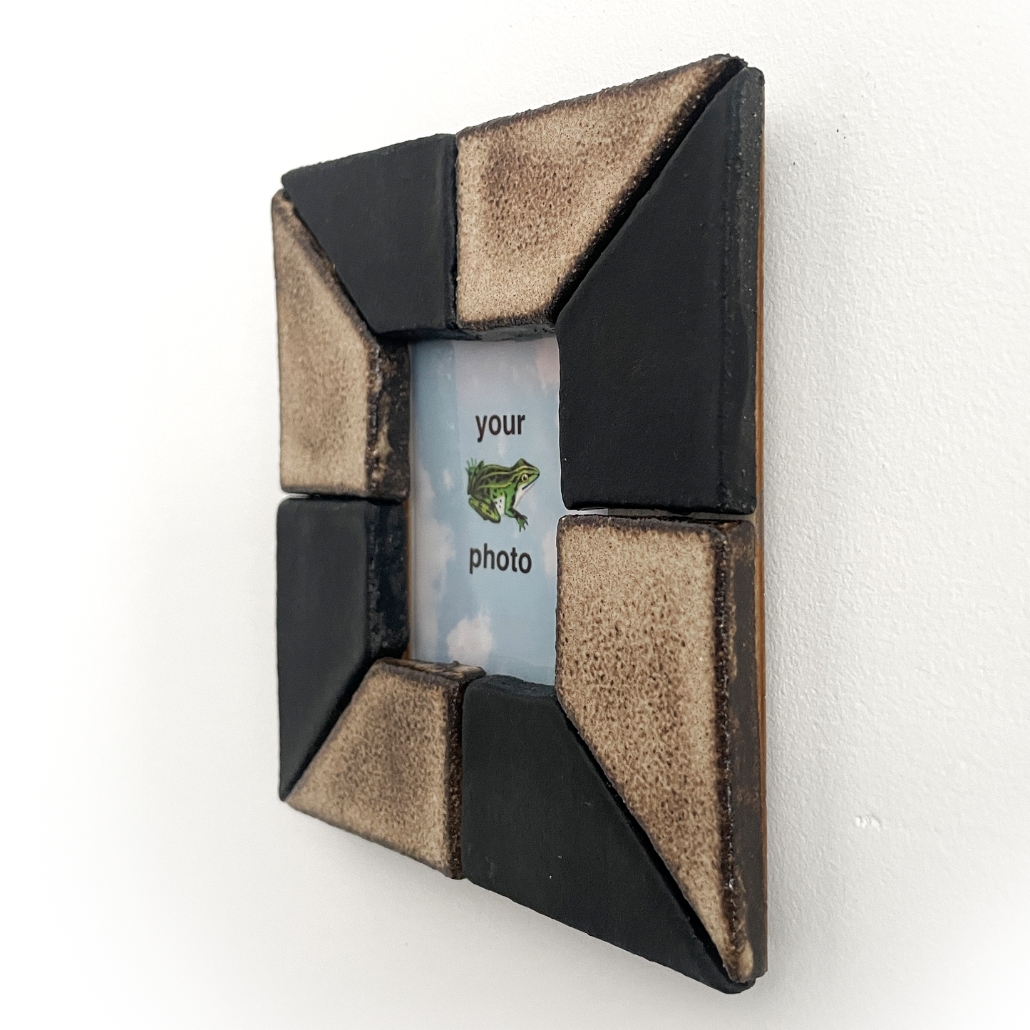 Black and White Pinwheel Instax Picture Frame + Photo