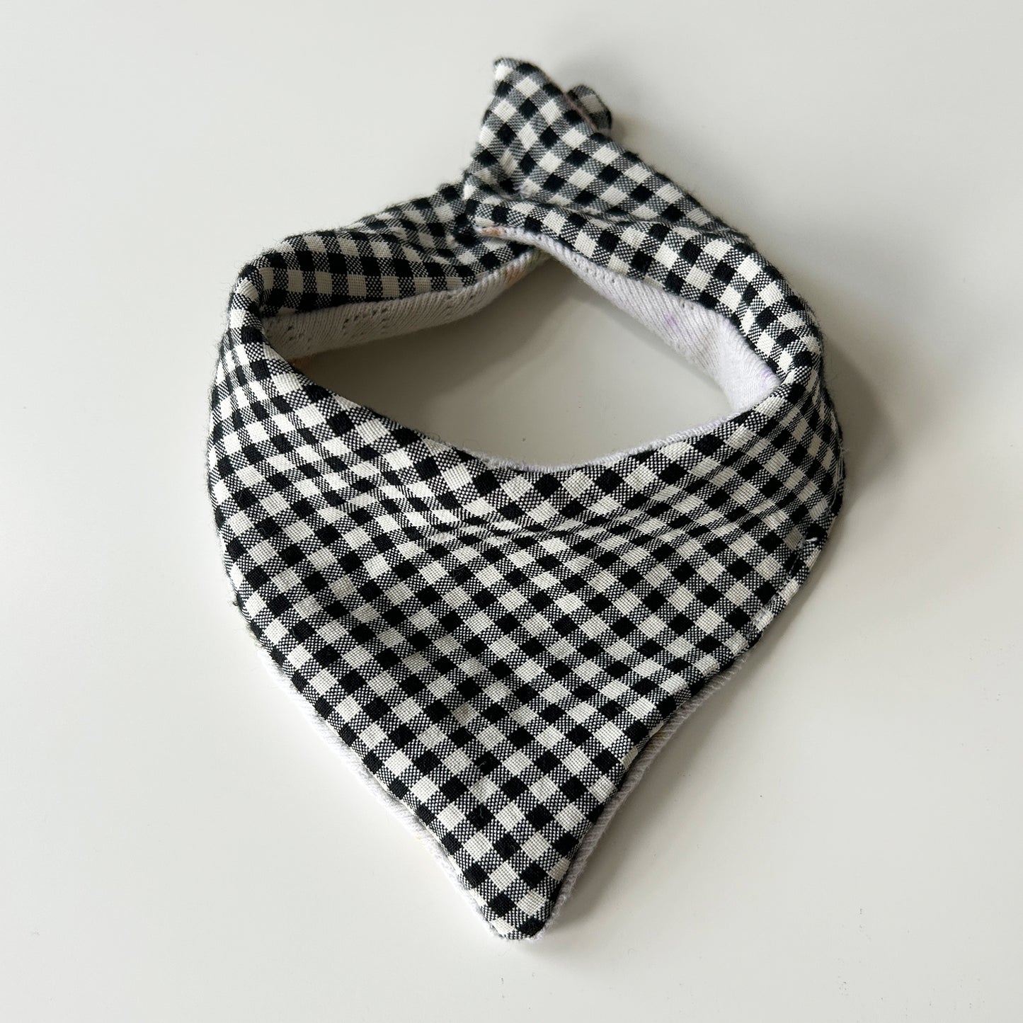Flowers and Checker Plaid Pet Bandana - Extra Small