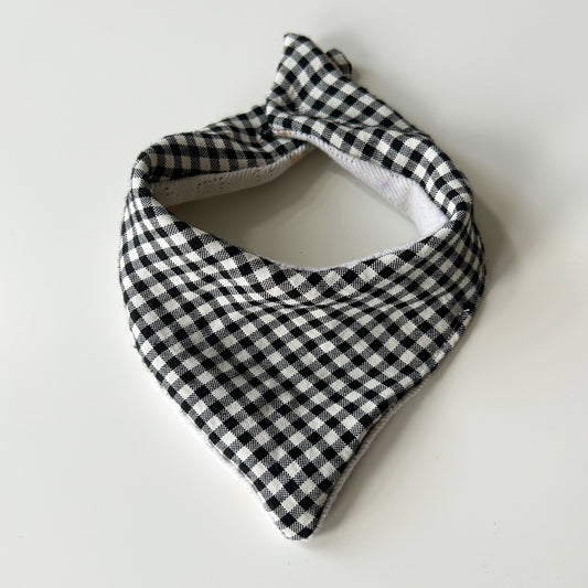 Flowers and Checker Plaid Pet Bandana - Extra Small