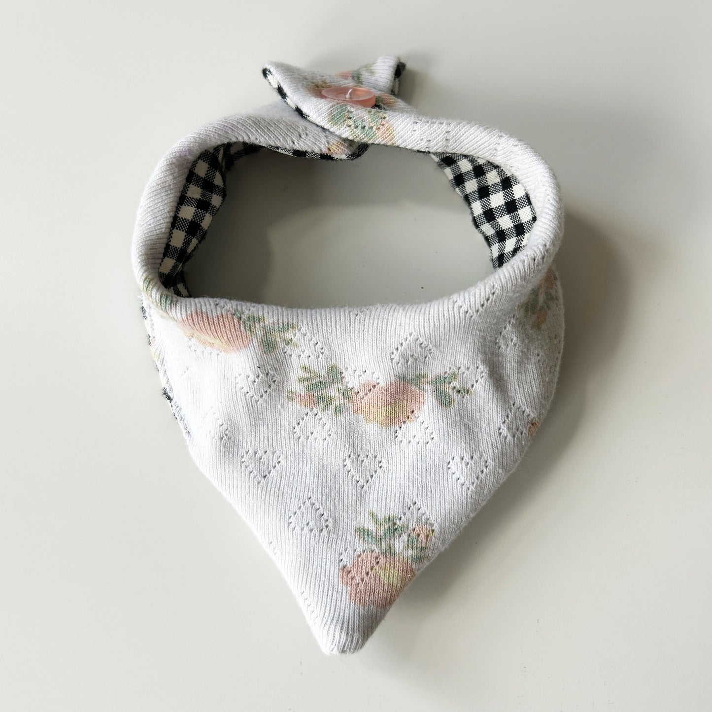 Flowers and Checker Plaid Pet Bandana - Extra Small