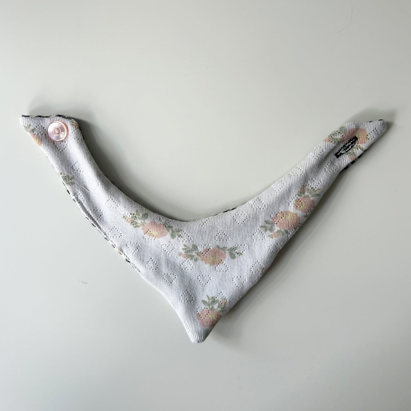 Flowers and Checker Plaid Pet Bandana - Extra Small