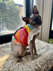 Stripes and Polka Dots cat shirt