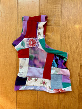 Load image into Gallery viewer, Purple red and teal floral patchwork cat shirt