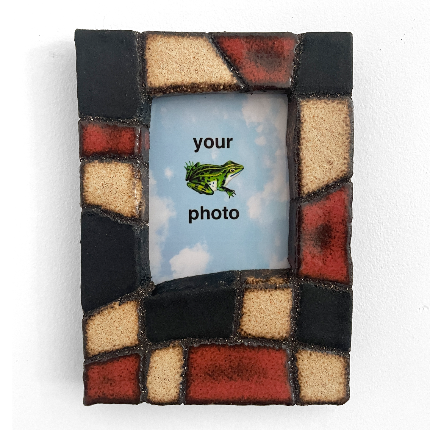 Stone Black White and Red Instax Picture Frame + Photo
