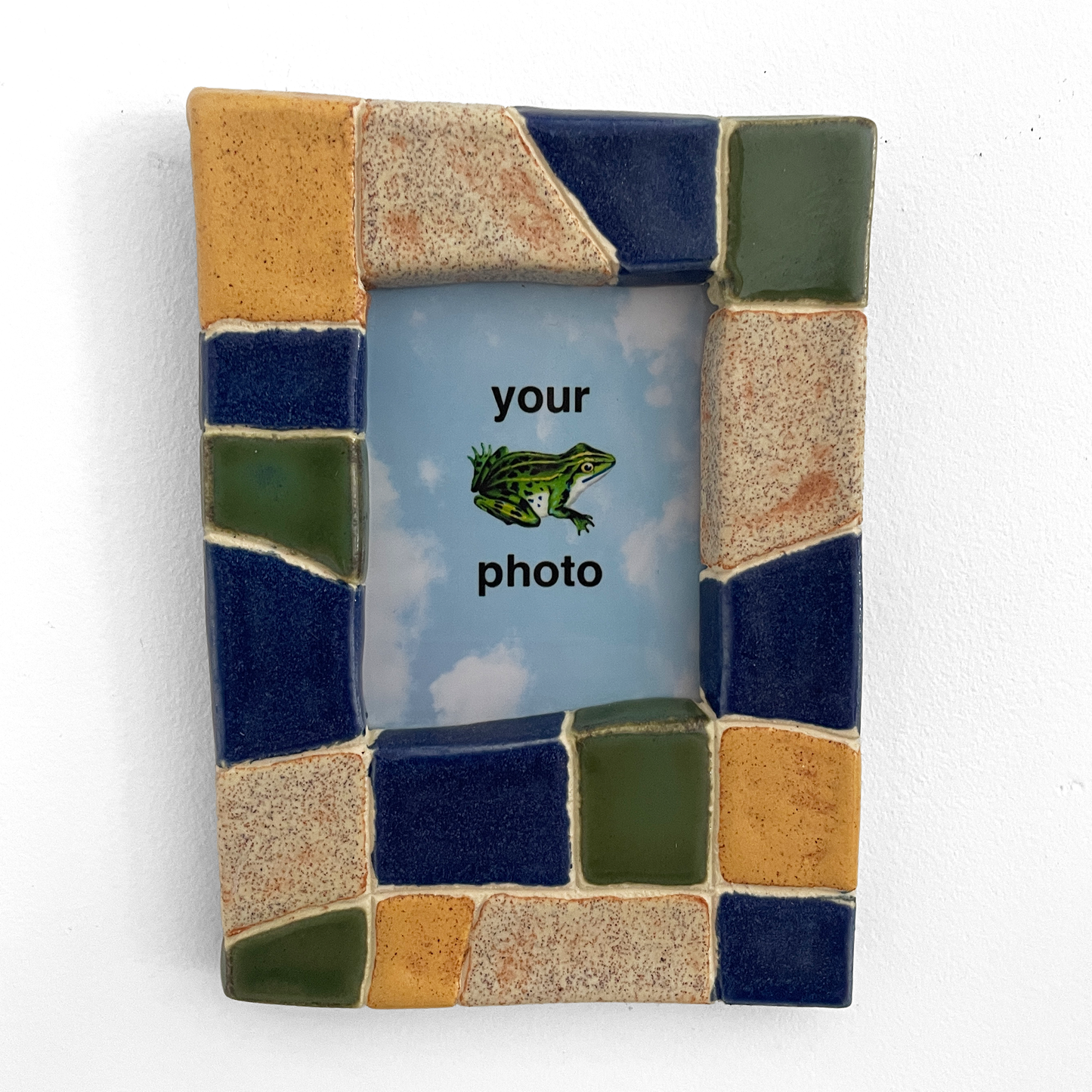 Stone Green Blue and Yellow Instax Picture Frame + Photo