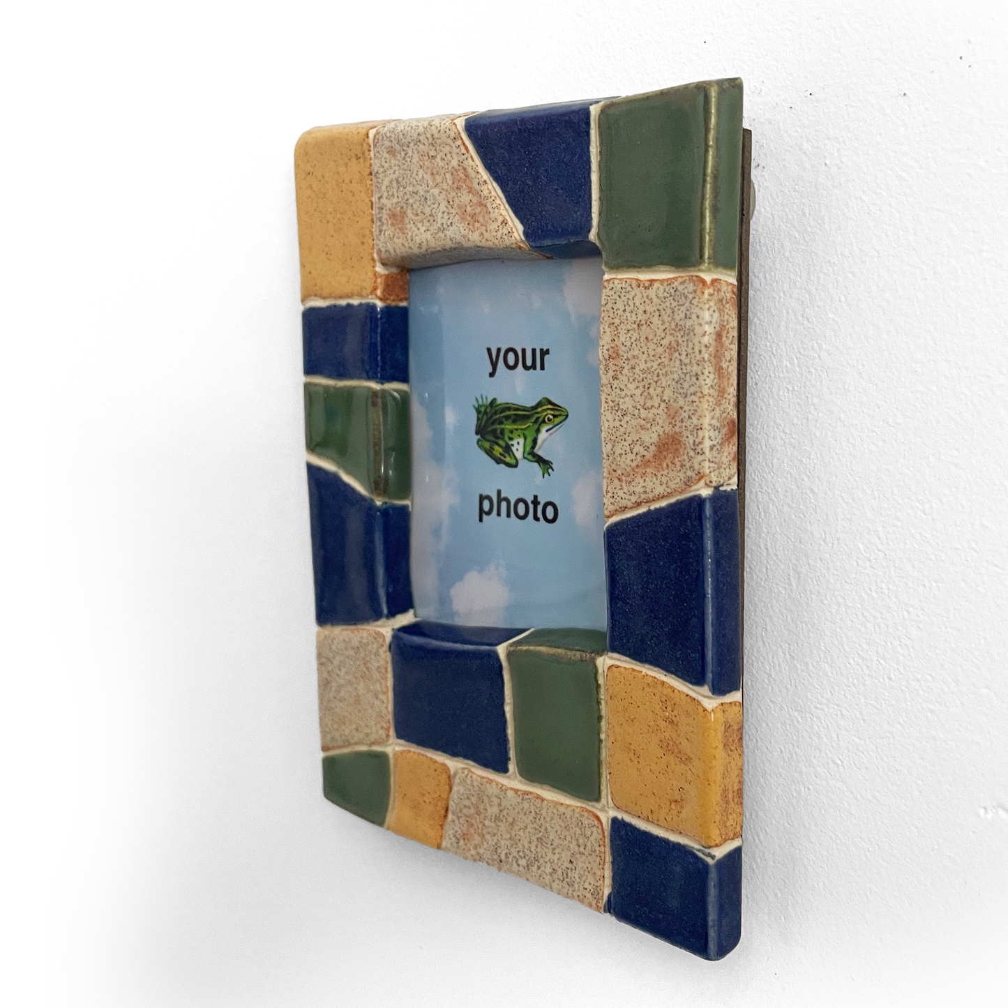 Stone Green Blue and Yellow Instax Picture Frame + Photo