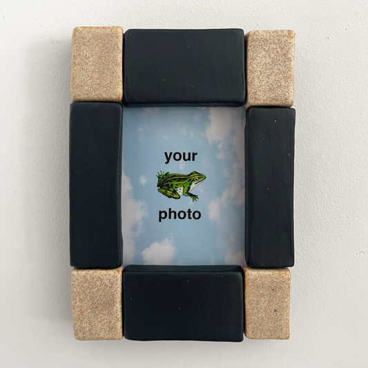 White and Black Checker Instax Picture Frame + Photo