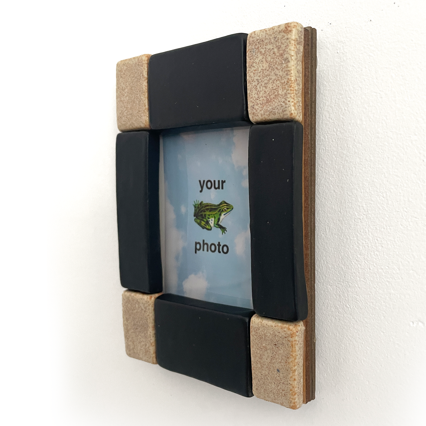 White and Black Checker Instax Picture Frame + Photo