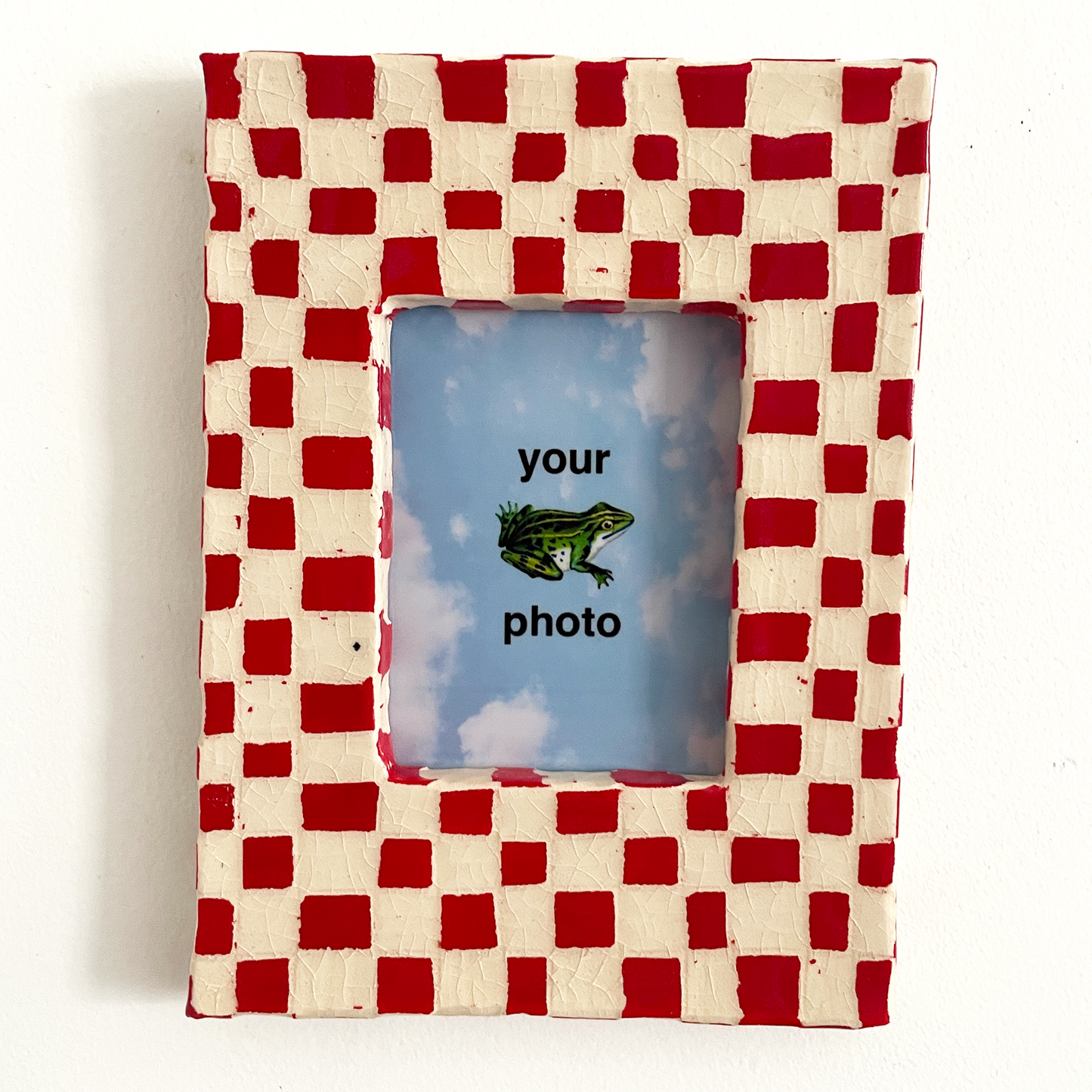 Red Checker Instax Picture Frame + Photo