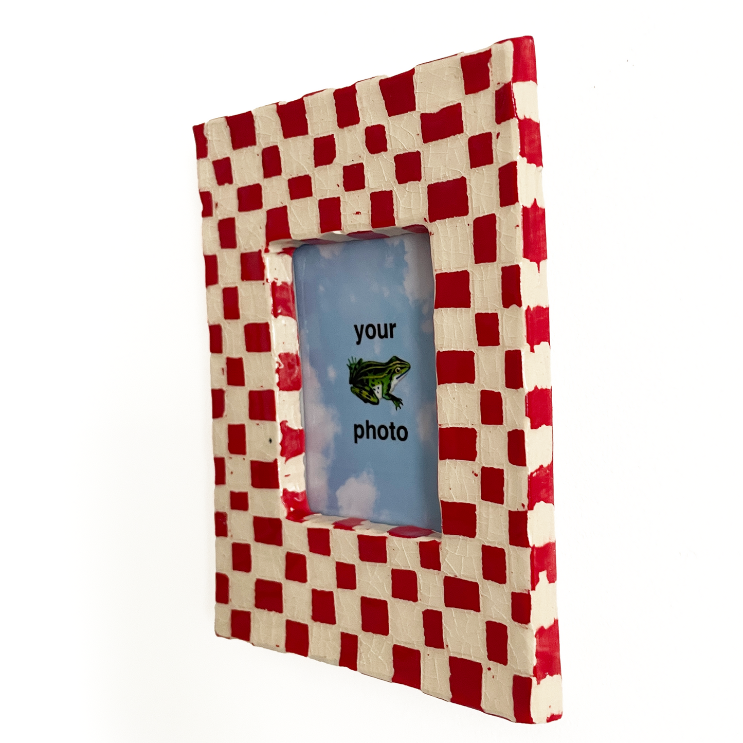 Red Checker Instax Picture Frame + Photo